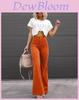Womens High Waist Flare Pants With Cottonpolyester Fabric For Office Casual Wear