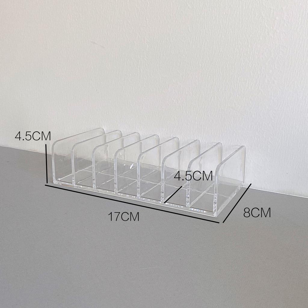7-Slot Transparent Plastic Hand Cream Organizer Multi-Functional Makeup Holder for Home Office Bathroom Dressing Table Sorting