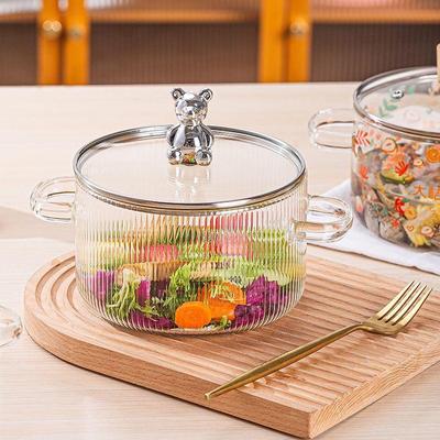 ZMR Little Bear Double Handle Glass Soup Pot