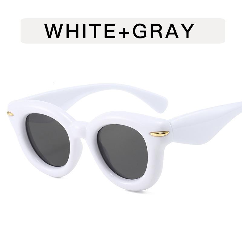 

Round Shape Ladies Sunglasses European American Stylish Outdoor Sun Glasses Rivets Decoration Man Sunglass
