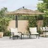 Vidaxl Ombrellone da Giardino su Palo in Acciaio, Marrone, 269X269X235 Cm