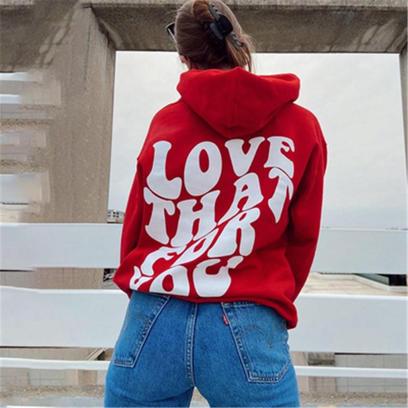 Y2K Street Letter Print Grunge Autumn/Winter Hip Hop Hoodie Street Casual Sweatshirt Pullover