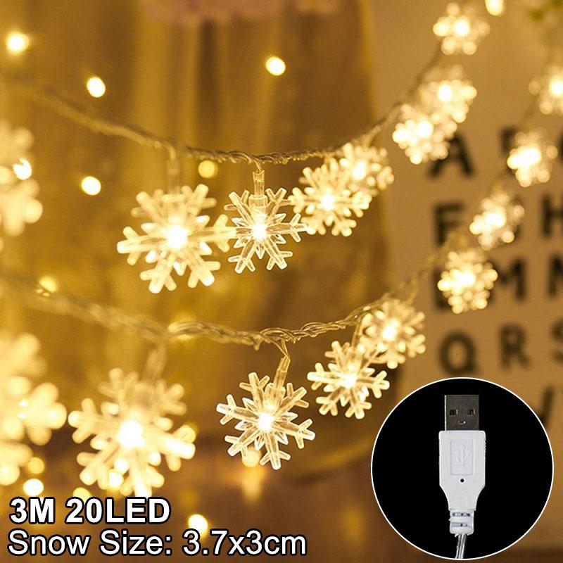 Schneeflocken LED Licht Weihnachtsdekorationen für Zuhause Hängende Girlande Weihnachtsbaumdekor Ornament 2025 Navidad Xmas Geschenk Neujahr