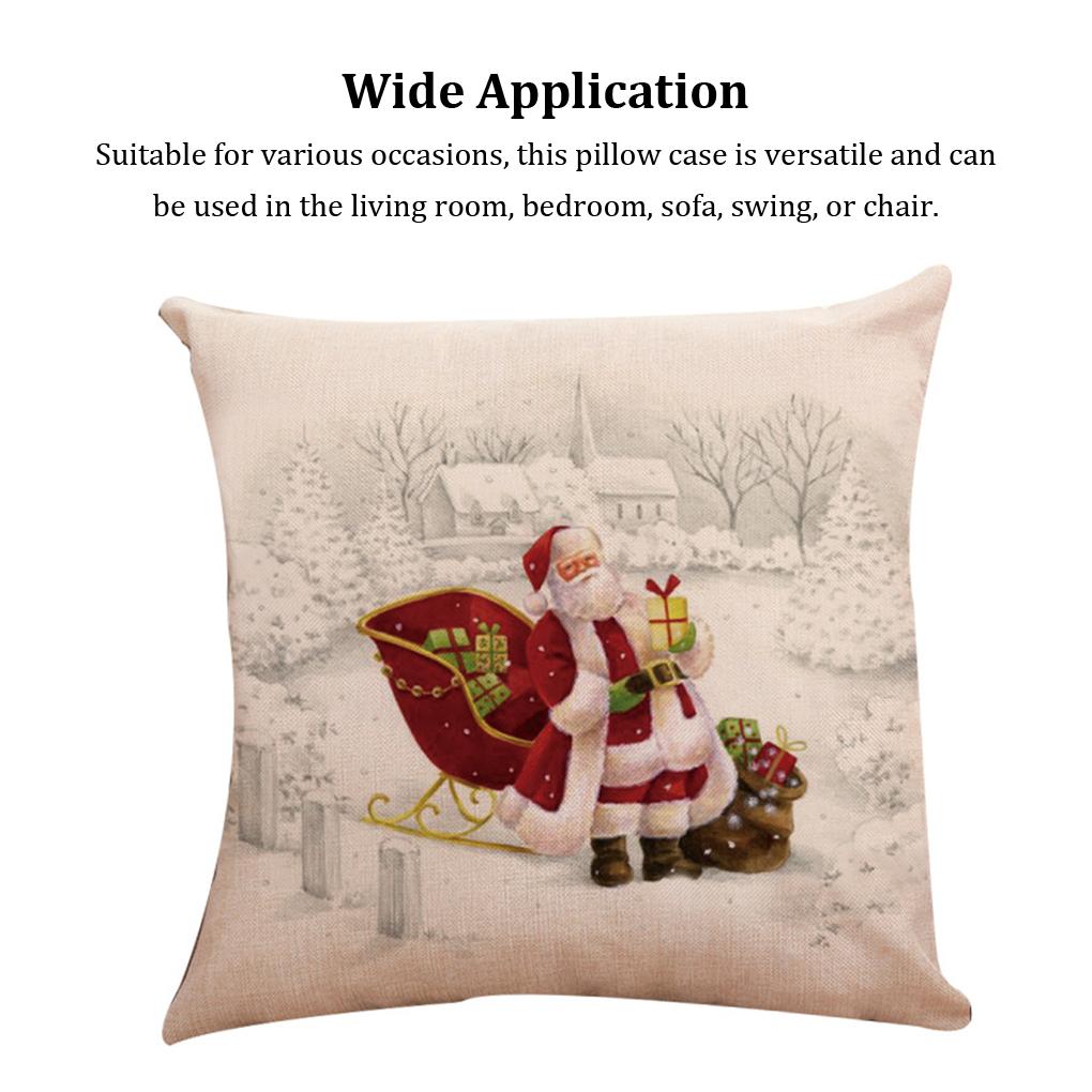 Skin-friendly Cushion Cover Christmas Theme Non-toxic Extra Thick Christmas Cushion Cover Bed Sofa