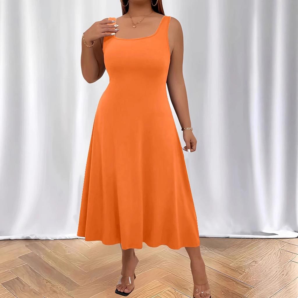 DAFIFY Dámská móda Léto Jaro Jednobarevný potisk Podvazky bez rukávů Ležérní šaty s vysokým pasem