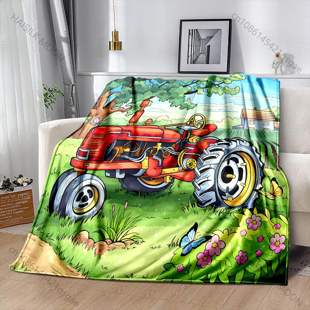 

1PC Farm Tractor Scenery Blanket Warm Soft Fluffy Kids Adult Luxury Gifts for Sofa Bed Home Outdoor Travel Camping Blanket 75x100cm