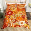 Retro 70s Hipie Style Soft Duvet Cover Quen Microfiber Psychedelic Mushrom Beding Set Rom Decor Gifts Rainbow Floral Comfortable Quilt Cover