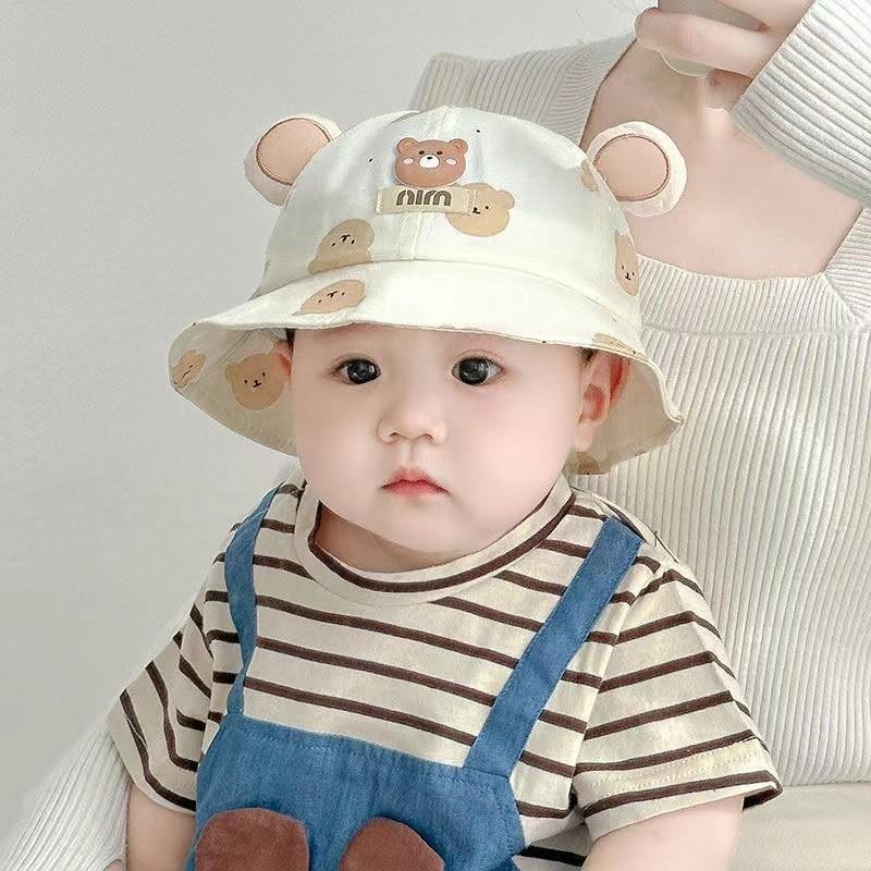 Baby Cotton Sun Hat With Embroidered Animal Design Kids Sun Protection Accessory