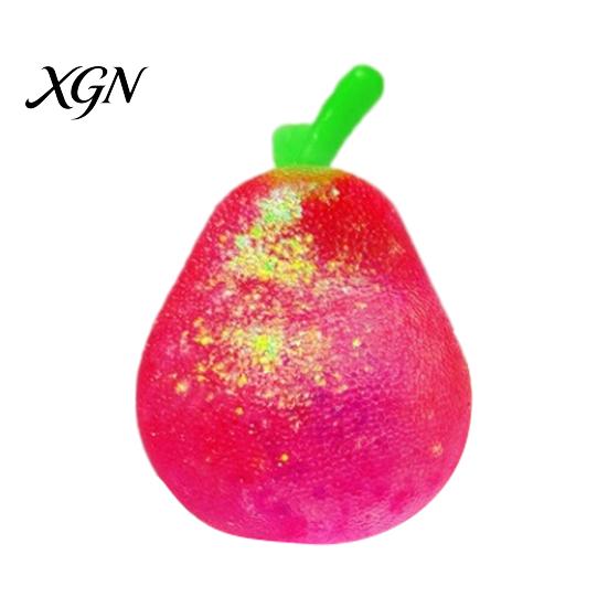 Relaxation Stress Reliever Shapeable Glitter Pear Squeeze Toy Relief Transparent Ball Slow Rising Decompression Fruit Sensory