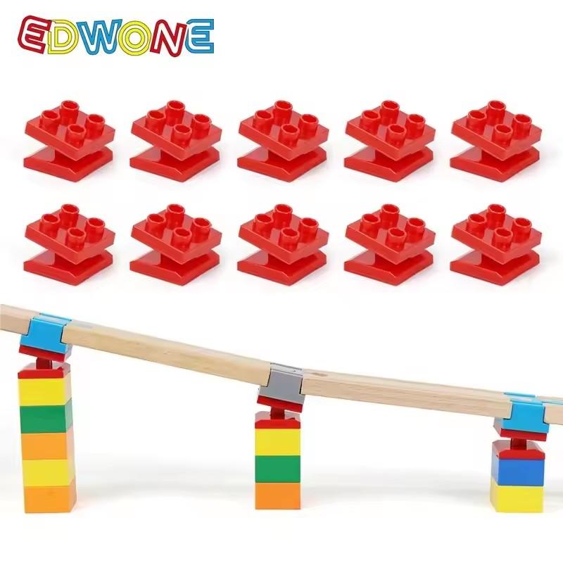 5/10pcs Universal Wooden Tracks Connectors Accessories Big Size Blocks Rotatable Connection Adapters Fit for Brand Train Tracks
