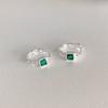 Fine Jewelry Earrings 18K Gold Plated Hypoallergenic Green 5A Cubic Zirconia S925 Sterling Silver Hoop Earrings for Women Girl