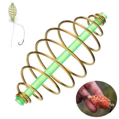 10 Pcs/Set New Style Olive Explosion Fishing Bait Hanging Tackle Spring Lure Stainless Steel Feeder