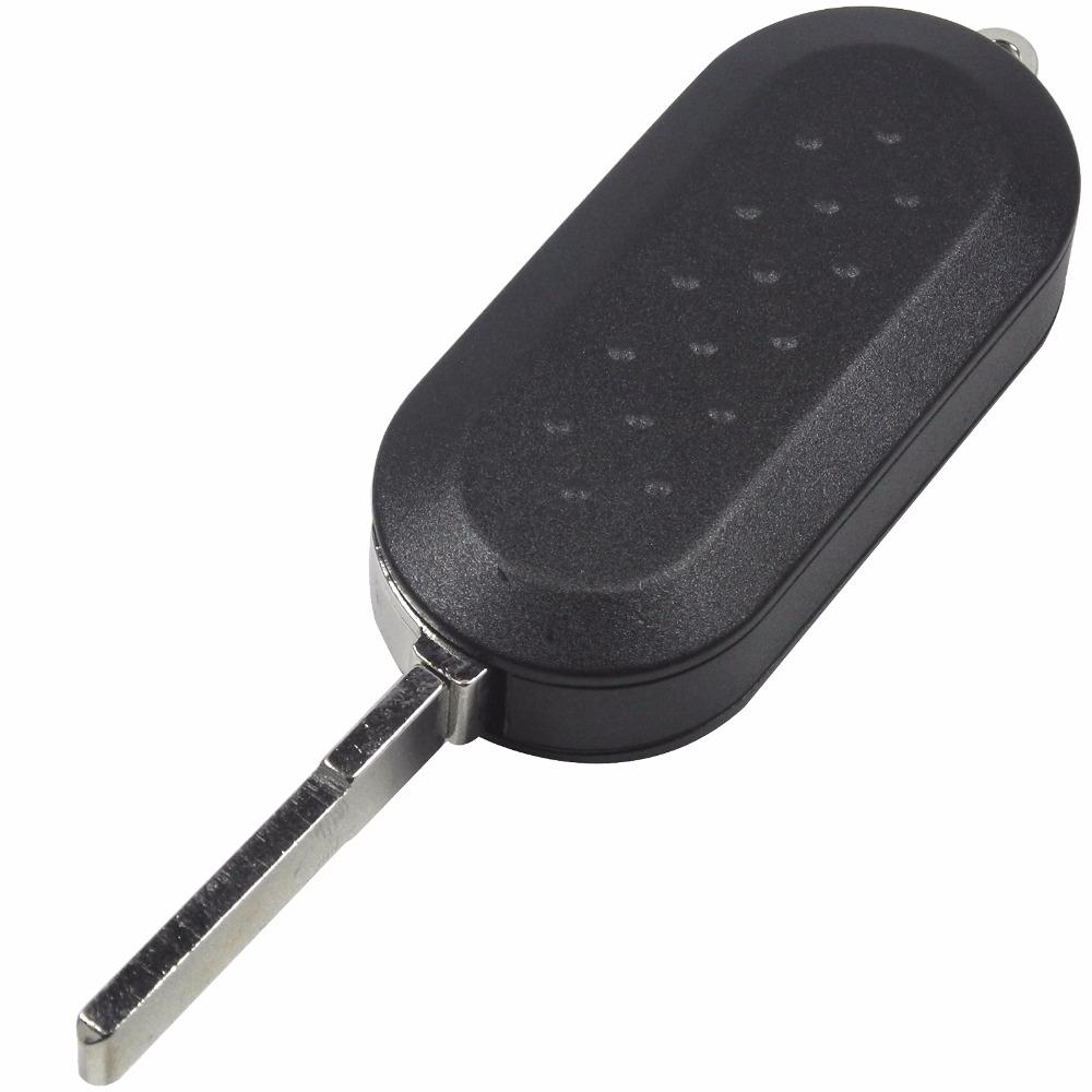 jingyuqin 3 Button Flip Remote Key Case Shell Cover Housing For Fiat 500 Panda Punto Bravo Car Alarm Keyless Entry Fob
