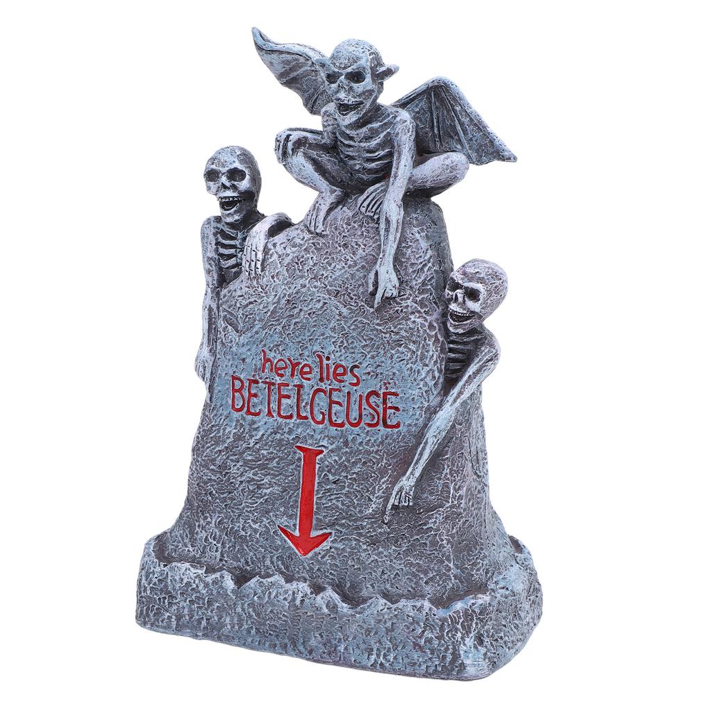 Tischplatte Grabstein Dekoration Harz Beleuchtet Gruselig Miniatur Geist Schädel Friedhof Grabstein