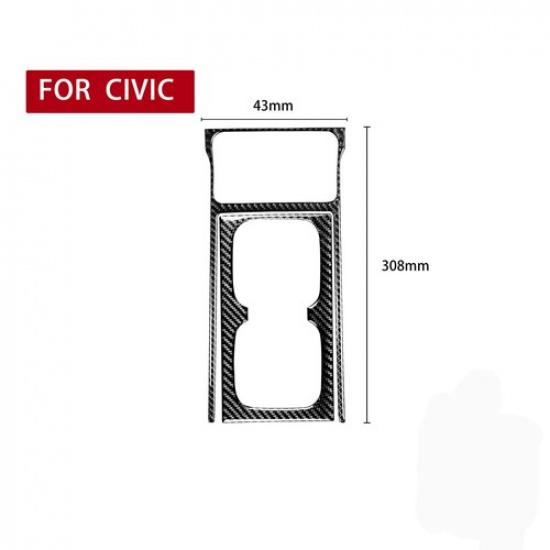 2Pcs Carbon Fiber Watercup Panel Cover Trim Decor For Honda Civic 8th 2006-2011