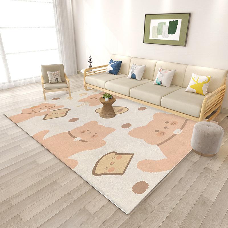 

Ковер с цветочным узором кремового цвета, кристальный велюр, нескользящий коврик для гостиной, спальни, прихожей, изголовья кровати, домашний декор 80*120cm