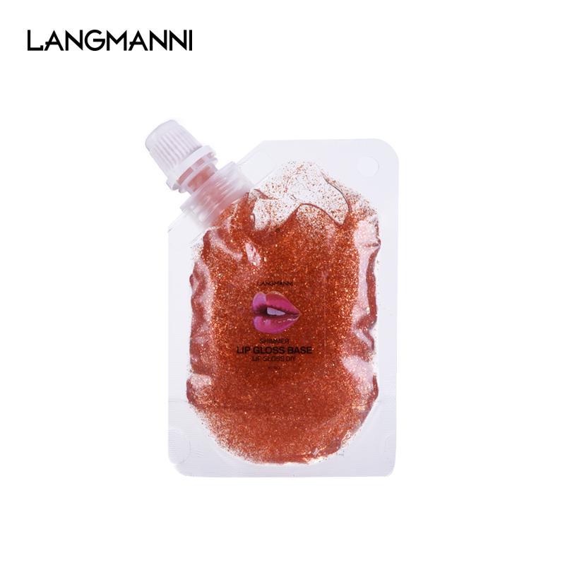Langmanni DIY Lip Gloss Base Gel Raw Material Glitter Pearlescent