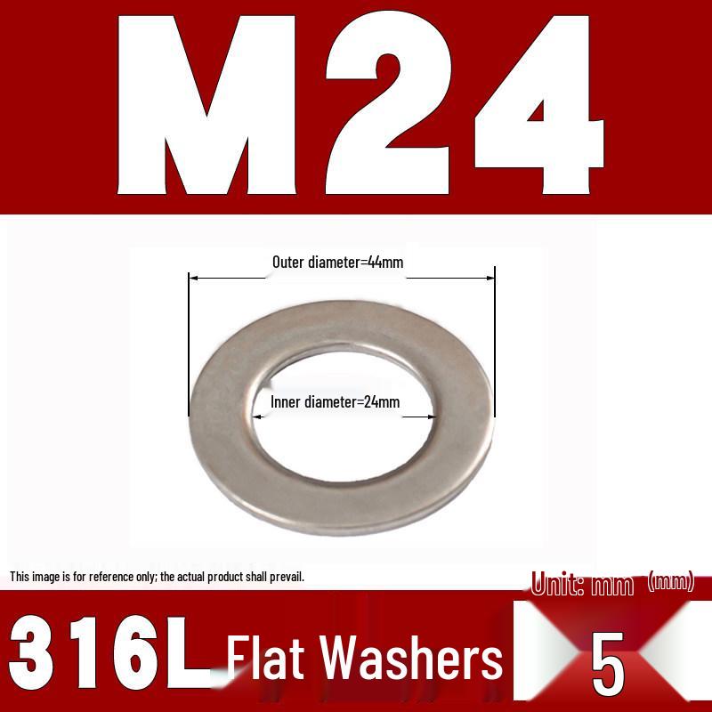 316 Stainless Steel Flat Washer/Gasket for M4-M30 Sizes