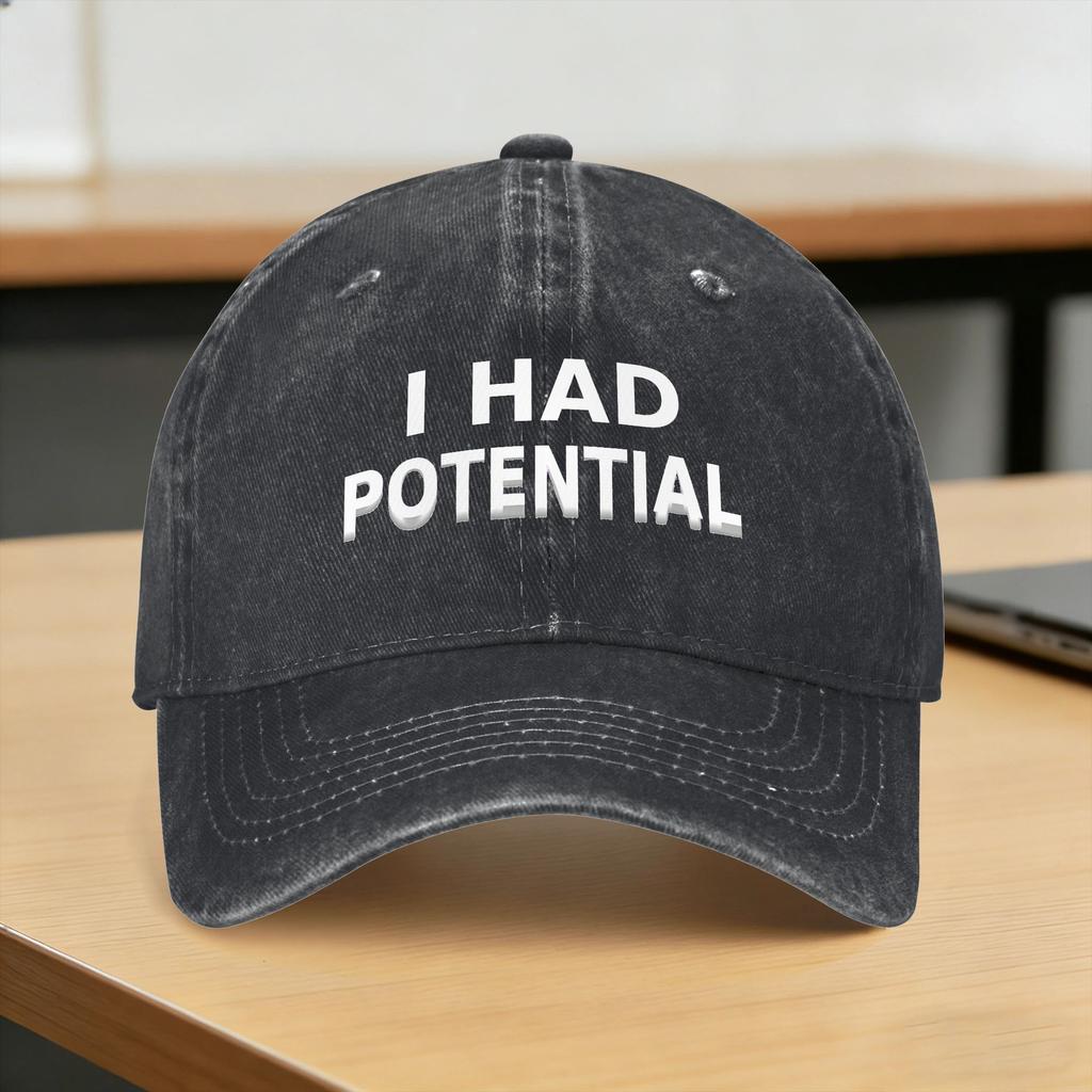 I Had Potential Casual Baseball Cap For Couple Women Summer  Tennis Skate Hip Hop Hats Vintage High Quality Snapback Cap