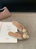Women'S Shoes Square Toe French Style Flower Closed Toe Sandals Thin Heelfairy Evening Closed Toe Low Heel Slippers