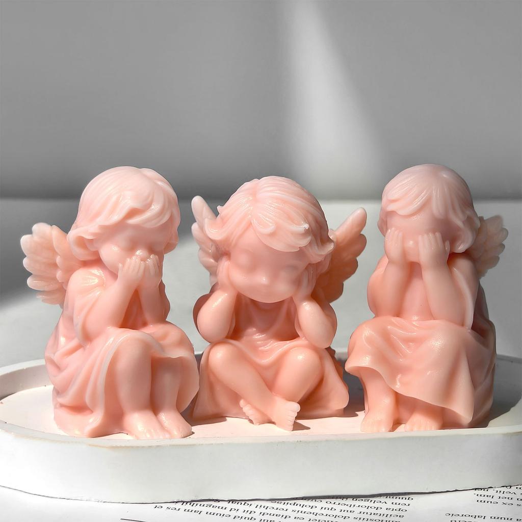 3D Angel Candle Crafting Mold Silicone Mould for Unique Handmade Crafts Epoxy Resin Desktop Decoration Making Mold