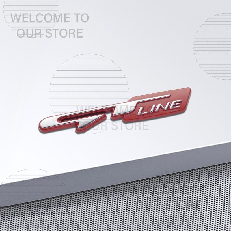Car Decor Metal GT Line Lettering Front Grille Emblem 3D Sticker For Kia Kona Stonic Sorento Optima K5 Morning Rear Trunk Decals