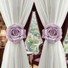 Romantic Rose Curtain Clips Realistic Curtain Straps Clips Curtain Buckle  Wedding