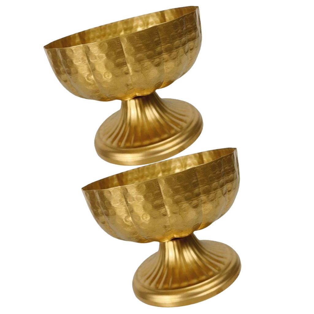 Elegant Iron Compote Bowl Vases Set of 2 Vintage Designs Accessory for Wedding Centerpieces And Home Decoration