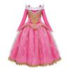 Sleeping Beauty Princess Dress for Girls (Ages 3-8) - Long Sleeve Rose Red Christmas Dress