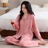 Women's Pajamas Spring and Autumn High-end Pink Cotton Long-sleeved Cardigan Autumn Women's Cotton Loungewear Can Be Worn Outside