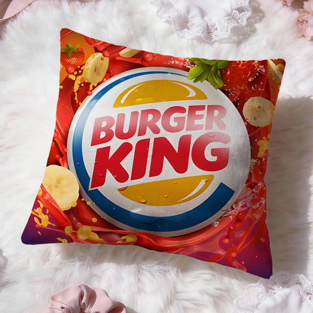 fashion b-Burger King Cushion Cover Premium Comfort Reversible Pillow Cove -Two in One Design for Any Room & Car Interior