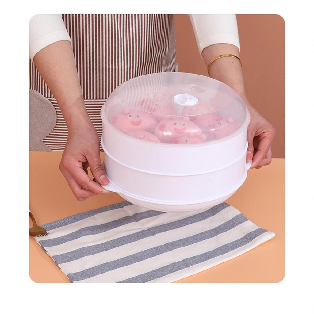 Microwave Steamer with Lid Food Grade Steaming Rack Multi-functional Kitchen Steamer Basket for Buns Dumplings
