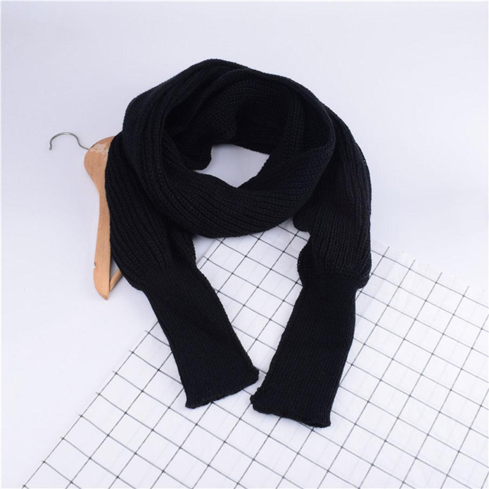 Autumn Winter Knitted Wool Scarf Korean Version Super Long Shawl With Sleeves Scarf For Men Women