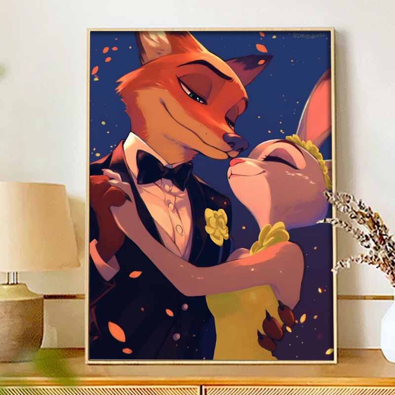 Disney Diamond Painting Full of Diamonds 5D Nick Wilde Judy Hopps Diamond Art Home Decoration Creative Handicrafts