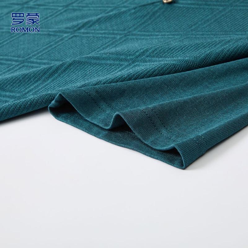 Men's Jacquard Mulberry Silk Blend Short Sleeve Polo Shirt