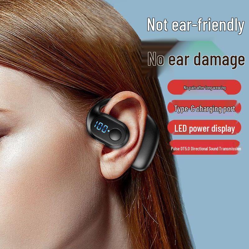 Digital Display Wireless Bluetooth Left Ear Earphone with Long Standby for Apple, Android, Huawei Phones.