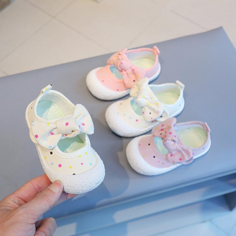 Spring Child Shoe New Fashion Versatile Casual Shoes Comfort Soft Sole Anti Slip Girls Shoes Simple Cute Sweet Canvas Shoe Tenis