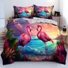Tropical Flamingo Pattern 3D Printed Quilt Cover Set Elegant Soft Comfortable Bedding Set Home Textiles Duvet Cover Pillowcases