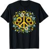 Hippie Peace Sign Flower Sunflower T-Shirt