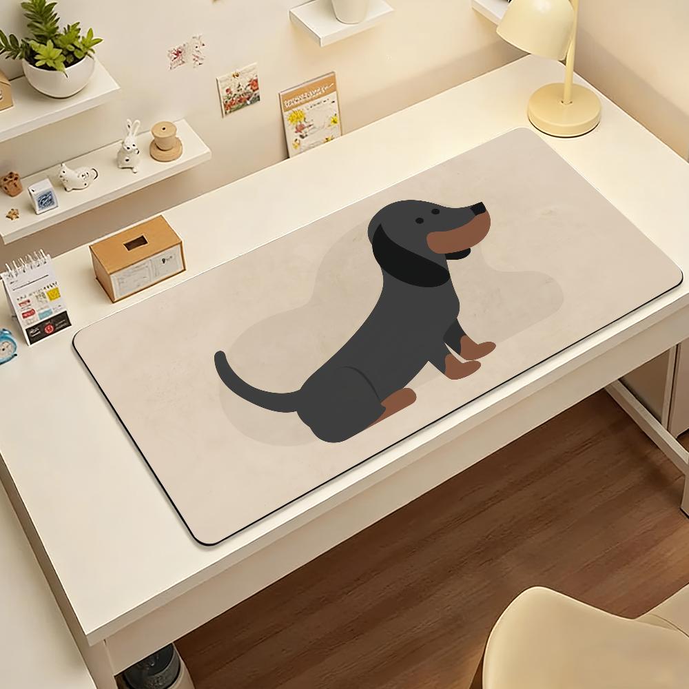 Gaming Mouse Pad Large Desk Mat Antislip Stitched Edges Stylish Dog Print Design Extended Keyboard Mat for Gamer Office