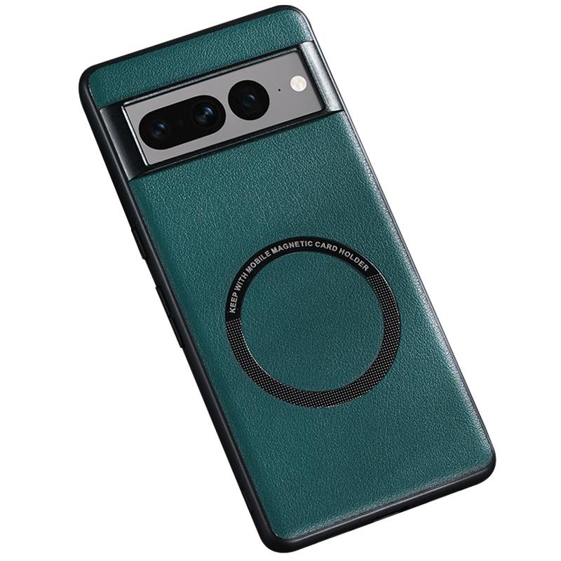 

Для Google Pixel 8 Pro Чехол из ПУ кожи+ТПУ Магнитная защитная крышка Совместим с MagSafe Green