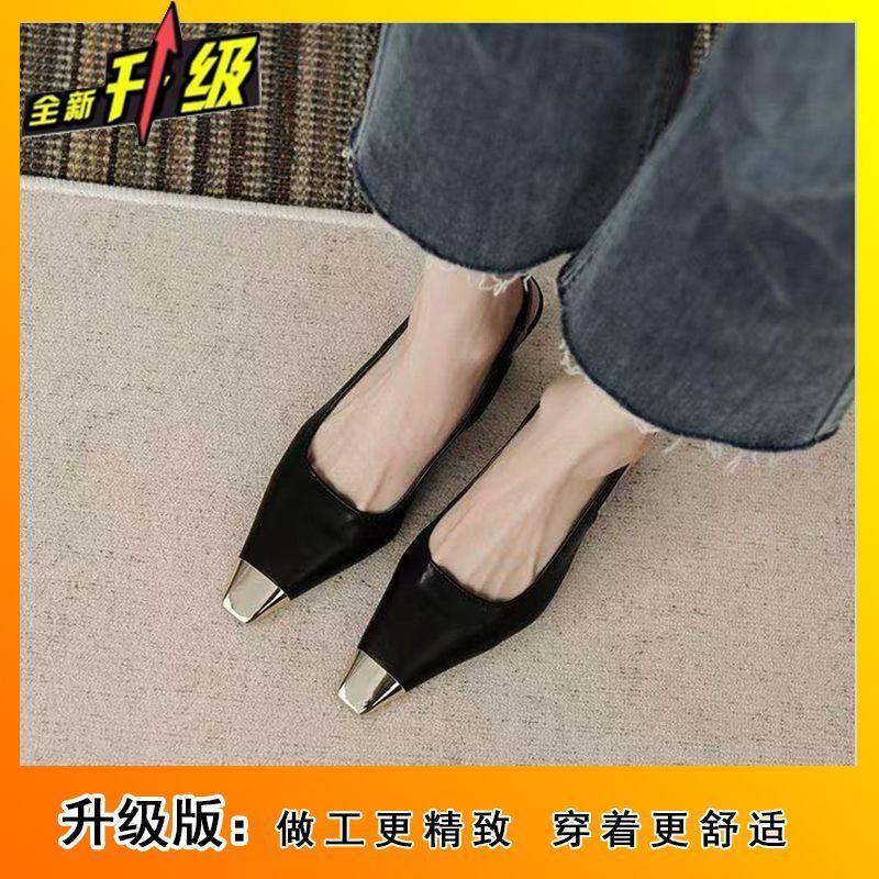 French Xiaoxiangfeng medium heel temperament single shoes women's spring and summer 2025 new square head bag head sandals fairy shoes