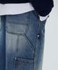Modenaleudeo Double Knee Wide Denim Pants (Medium Blue)