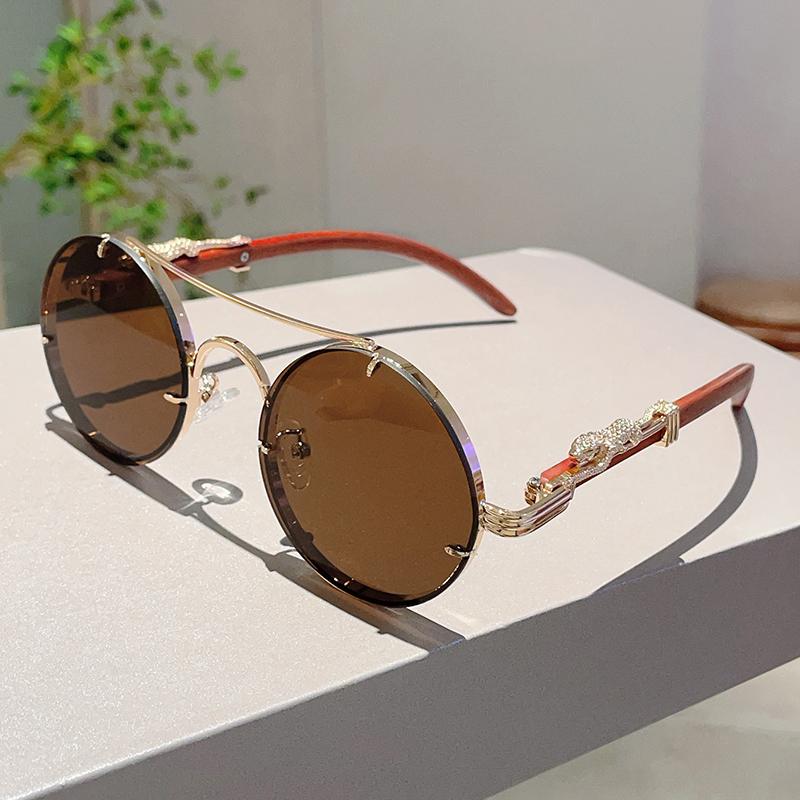 Vintage Round Sunglasses New in Fashion Oversized Gradient Multi-color Shades Trendy Luxury Brand Design Sun Glasses