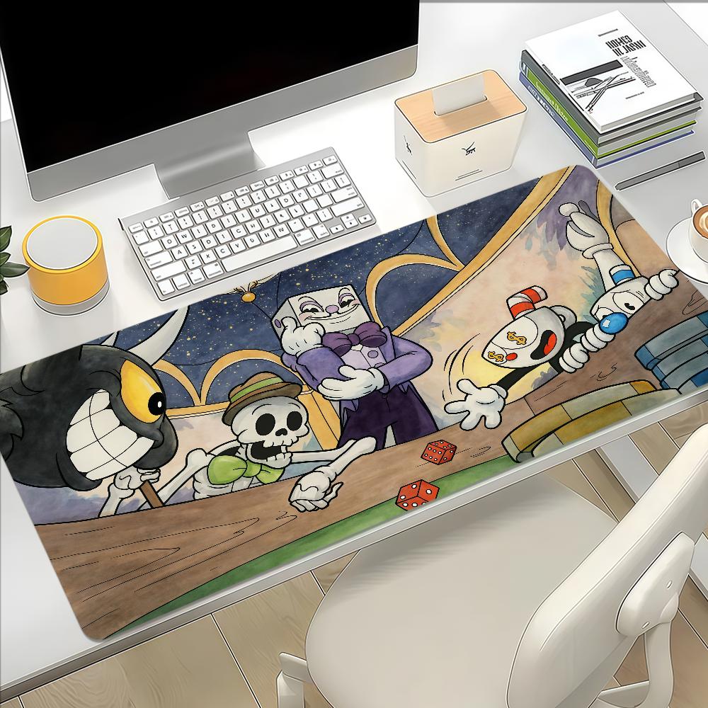 C-Cuphead Süßes Kawaii Mauspads Rutschfest Verdickt Mauspads Groß Schreibsperrkante Gaming Kissen Büro Student