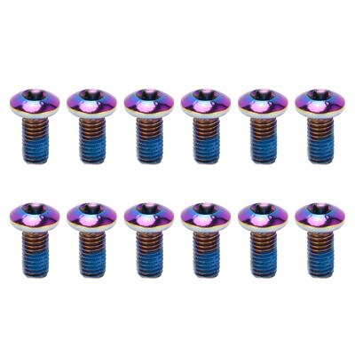 12 adet Dağ Bisikleti Disk Fren Rotor Cıvatası Alaşımlı Çelik Bisiklet Fren Diski Vidası T25 M5x10mm