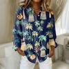 Women's Shirt Hawaii Print Button Up Long Sleeved Casual Regular Shirt With Collar Top