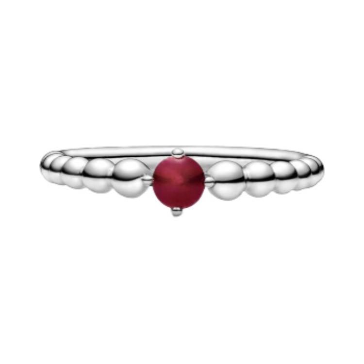 Pandora Beaded Design Crystal Inlaid Ring Women rings Silver 198867C08