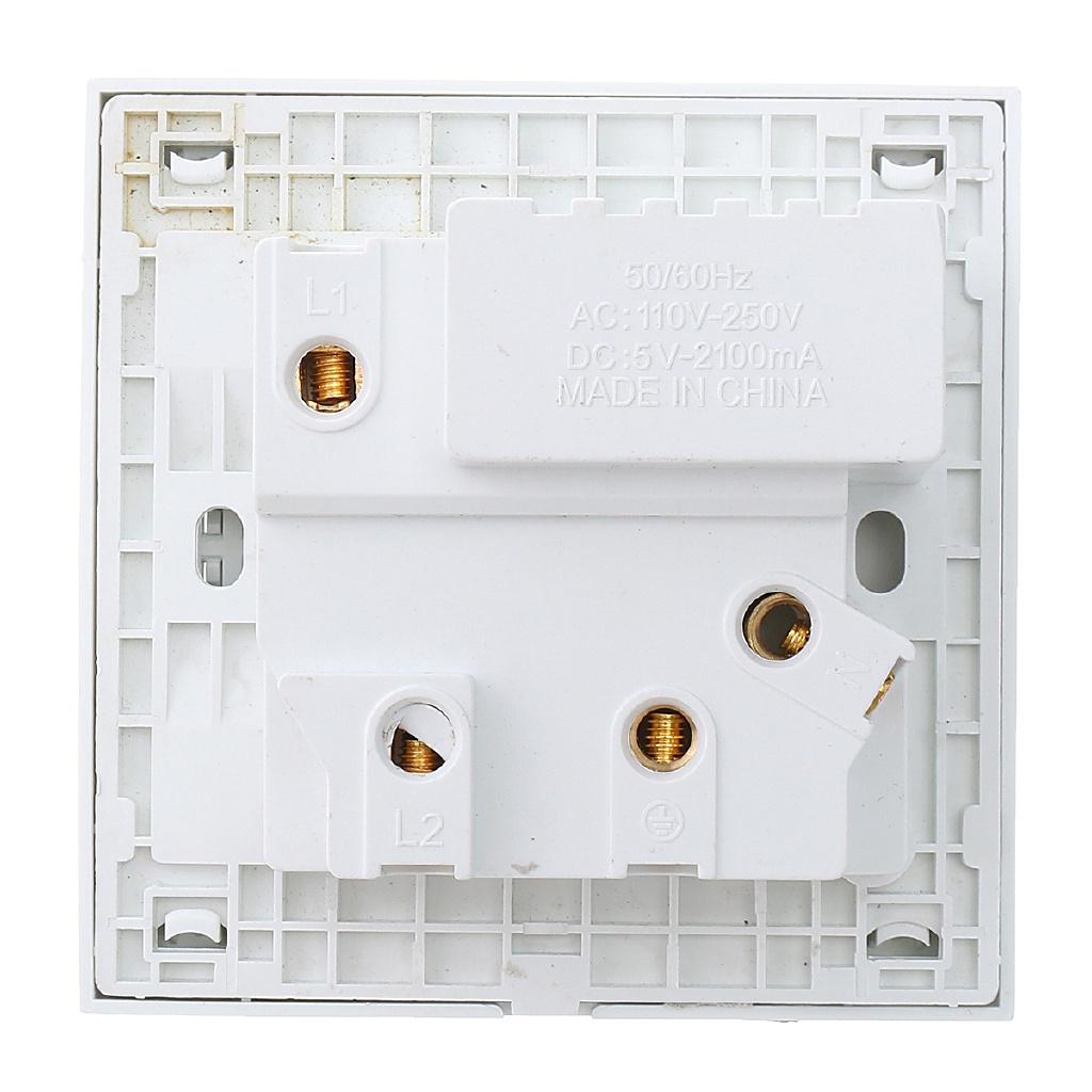 10A Outlet Adapter Port Electrical Equipment Accessories Home Dual USB Plug Power Socket Wall AC DC Charger Switch 86x86mm