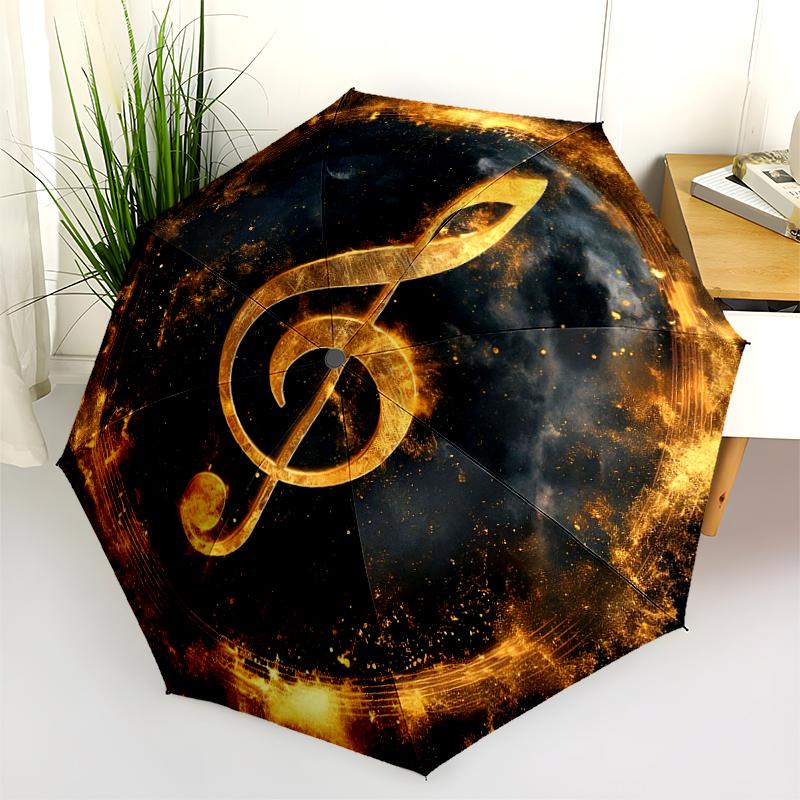 1PC Musical notes Umbrella Portable Folding Umbrella Iron Frame Hole Bone Structure Outdoor Home Umbrella A2